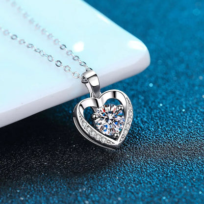 S925 Silver Gold Plated Heart Necklace