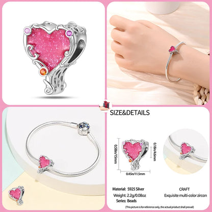 s925 Sterling Silver Pink Style Collection Charm