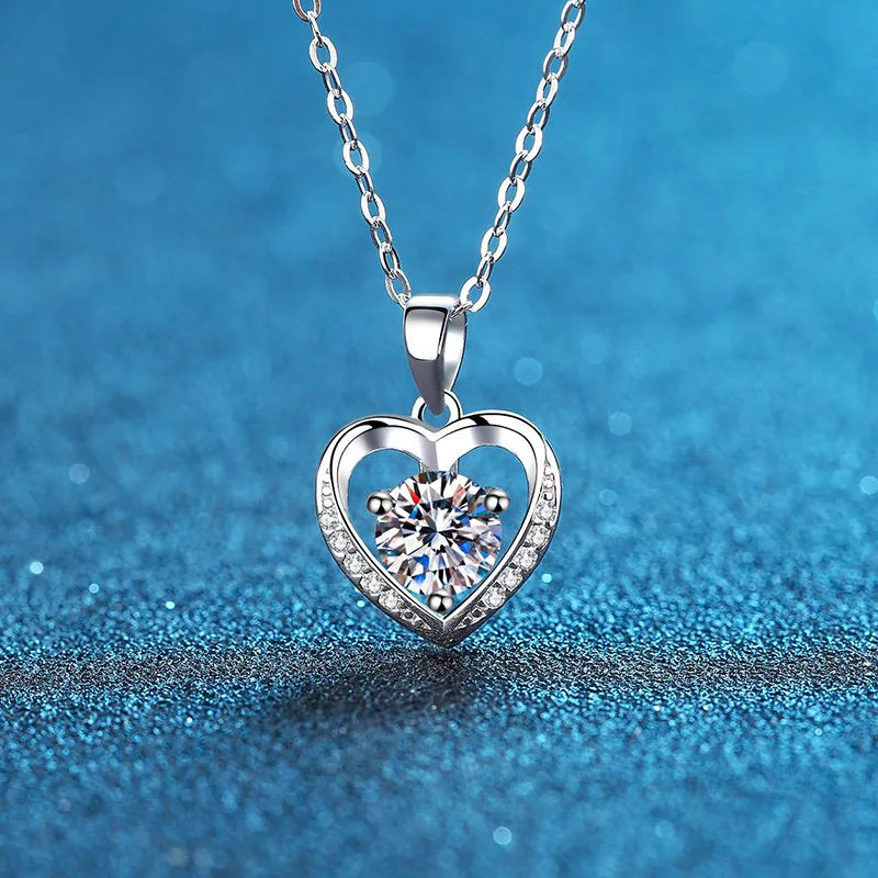 S925 Silver Gold Plated Heart Necklace