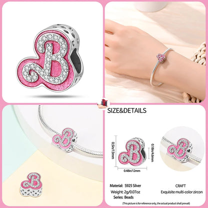 s925 Sterling Silver Pink Style Collection Charm