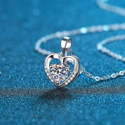 S925 Silver Gold Plated Heart Necklace