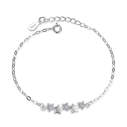 925 Sterling Silver Star Pendant Necklace Crystal Earrings